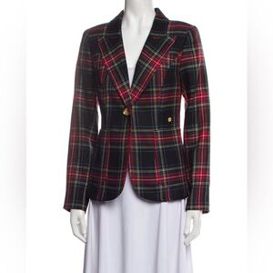 Smythe Wool Plaid Print Blazer